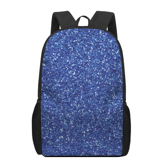 Blue (NOT Real) Glitter Print 17 Inch Backpack