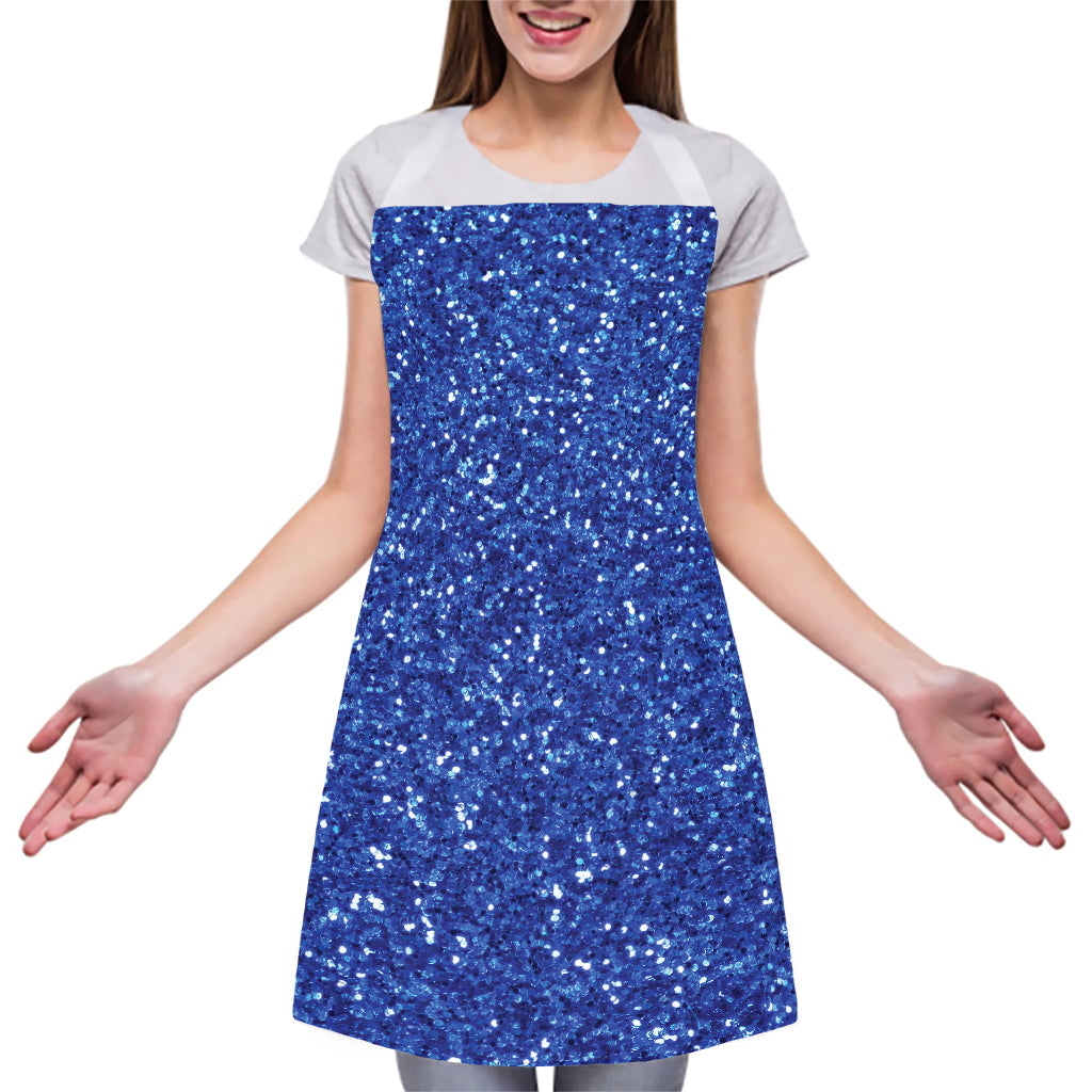 Blue (NOT Real) Glitter Print Adjustable Apron