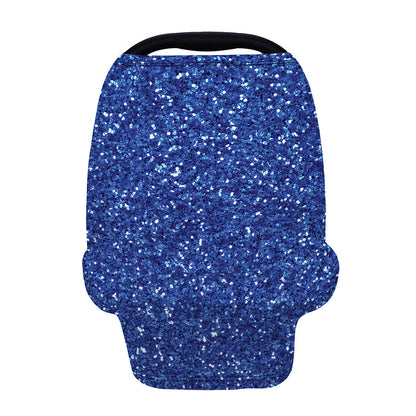 Blue (NOT Real) Glitter Print Baby Seat Cover