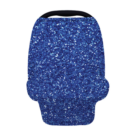 Blue (NOT Real) Glitter Print Baby Seat Cover