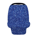 Blue (NOT Real) Glitter Print Baby Seat Cover