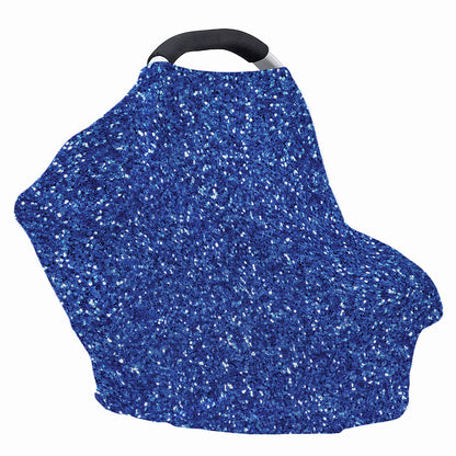 Blue (NOT Real) Glitter Print Baby Seat Cover