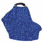 Blue (NOT Real) Glitter Print Baby Seat Cover