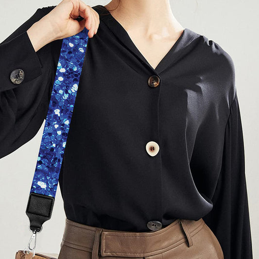 Blue (NOT Real) Glitter Print Bag Strap