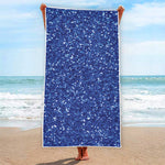 Blue (NOT Real) Glitter Print Beach Towel