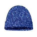 Blue (NOT Real) Glitter Print Beanie