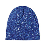 Blue (NOT Real) Glitter Print Beanie