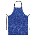 Blue (NOT Real) Glitter Print Bib Apron With Pocket