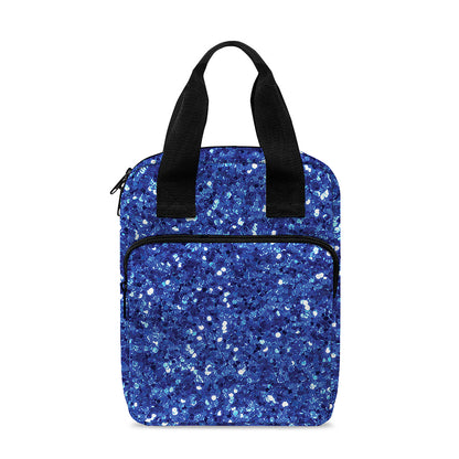 Blue (NOT Real) Glitter Print Bible Tote Bag