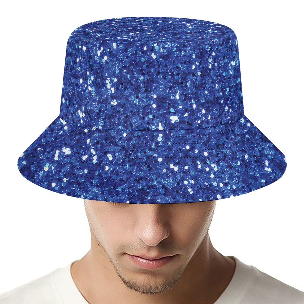 Blue (NOT Real) Glitter Print Bucket Hat