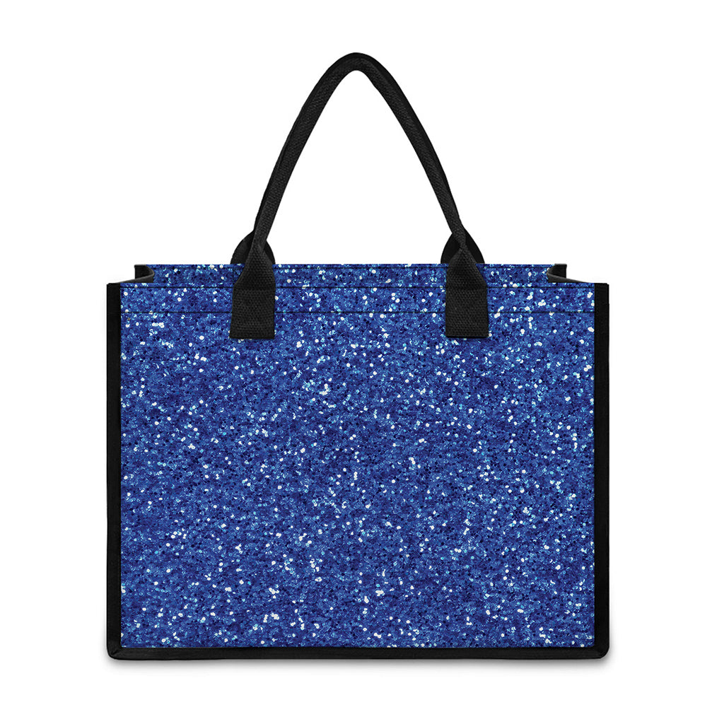 Blue (NOT Real) Glitter Print Canvas Tote Bag