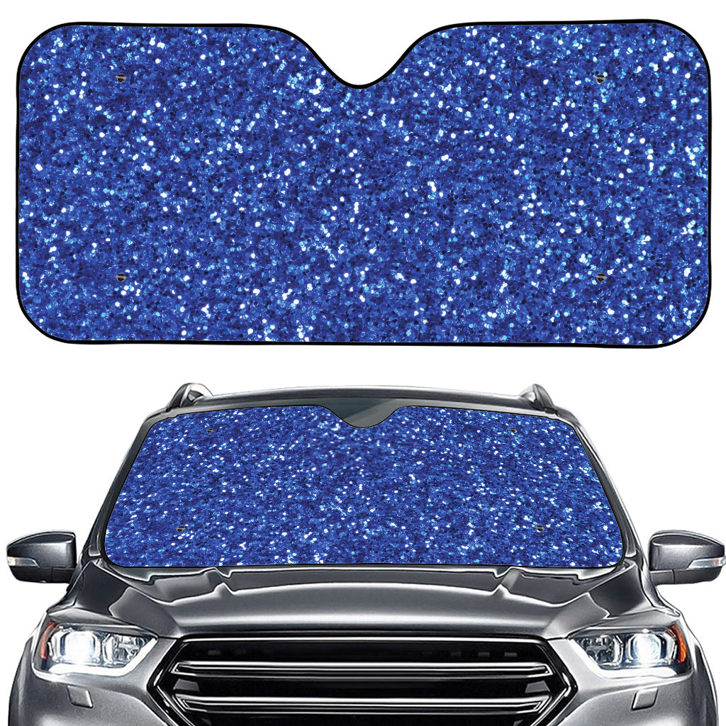 Blue (NOT Real) Glitter Print Car Windshield Sun Shade