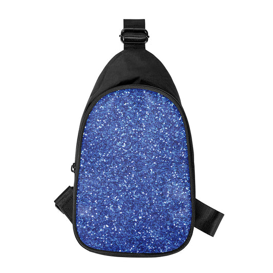Blue (NOT Real) Glitter Print Chest Bag