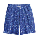 Blue (NOT Real) Glitter Print Cotton Shorts