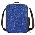 Blue (NOT Real) Glitter Print Crossbody Lunch Bag