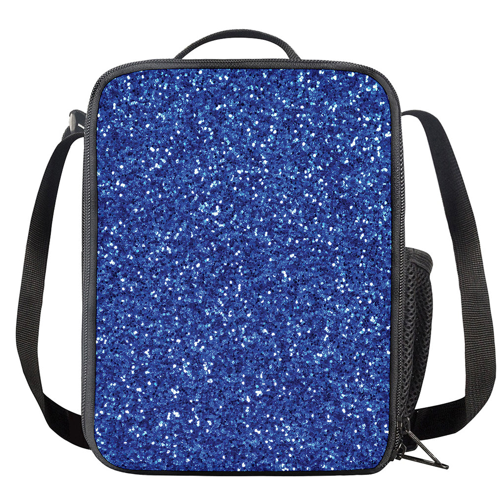 Blue (NOT Real) Glitter Print Crossbody Lunch Bag