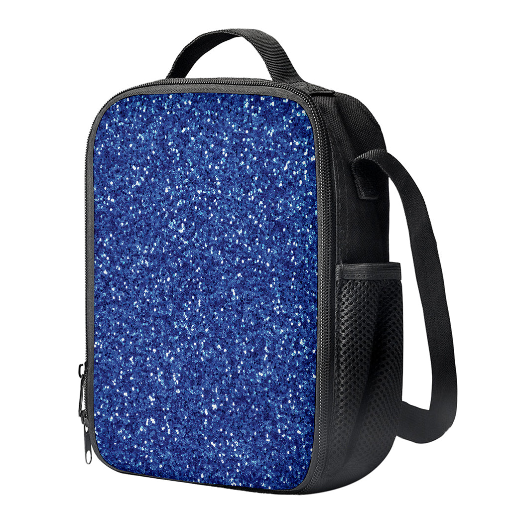 Blue (NOT Real) Glitter Print Crossbody Lunch Bag