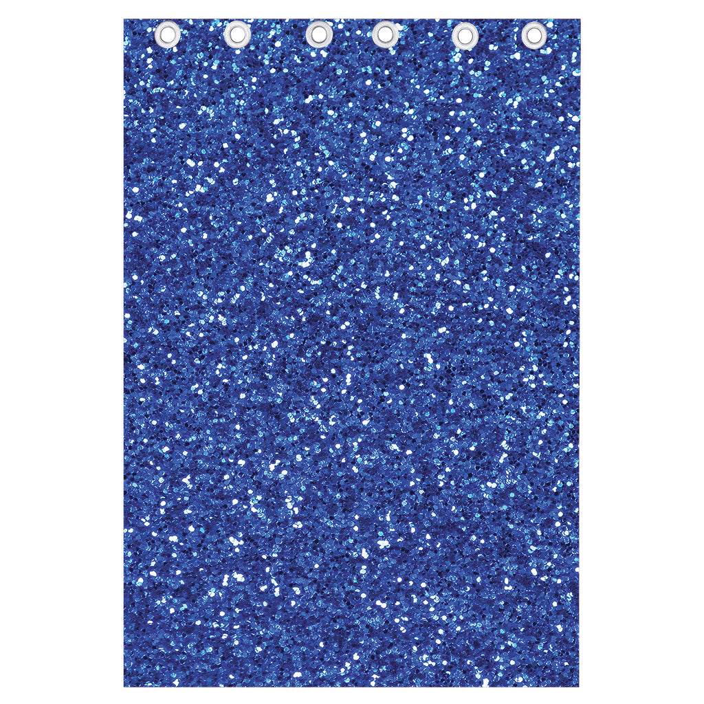 Blue (NOT Real) Glitter Print Curtain