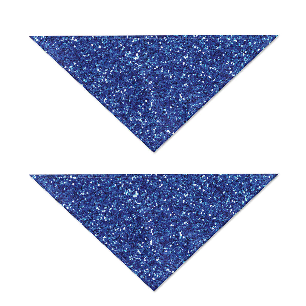 Blue (NOT Real) Glitter Print Dog Bandana