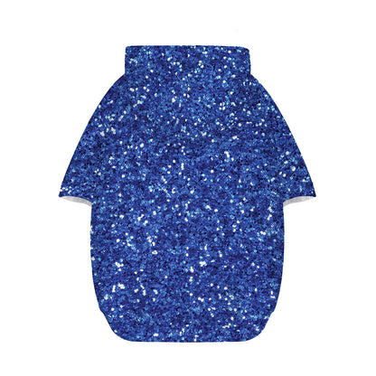 Blue (NOT Real) Glitter Print Dog Zip Up Hoodie