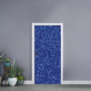 Blue (NOT Real) Glitter Print Door Sticker