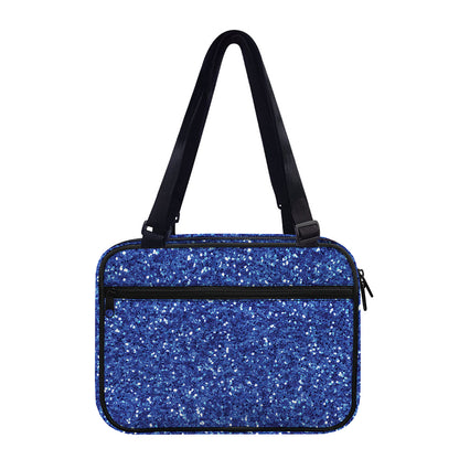 Blue (NOT Real) Glitter Print Double Strap Bible Bag