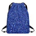 Blue (NOT Real) Glitter Print Drawstring Backpack