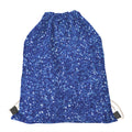 Blue (NOT Real) Glitter Print Drawstring Bag