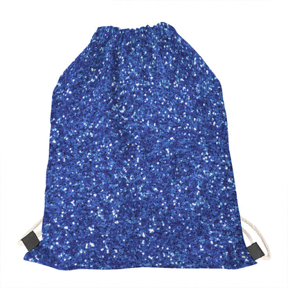 Blue (NOT Real) Glitter Print Drawstring Bag