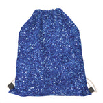 Blue (NOT Real) Glitter Print Drawstring Bag