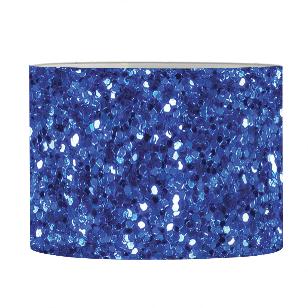 Blue (NOT Real) Glitter Print Drum Lamp Shade
