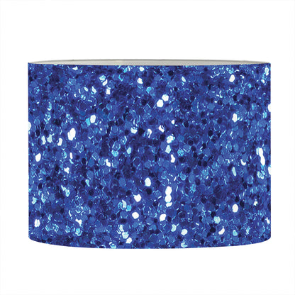 Blue (NOT Real) Glitter Print Drum Lamp Shade