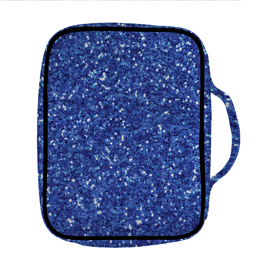 Blue (NOT Real) Glitter Print Front Pocket Bible Bag
