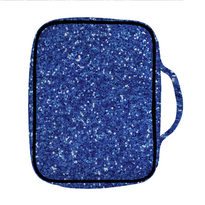 Blue (NOT Real) Glitter Print Front Pocket Bible Bag