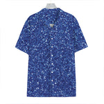 Blue (NOT Real) Glitter Print Hawaiian Shirt