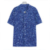 Blue (NOT Real) Glitter Print Hawaiian Shirt