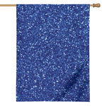 Blue (NOT Real) Glitter Print House Flag