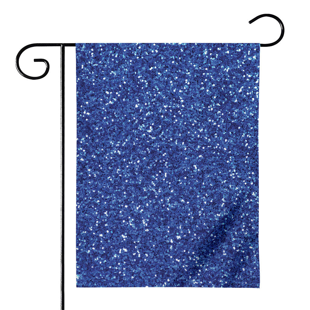 Blue (NOT Real) Glitter Print House Flag