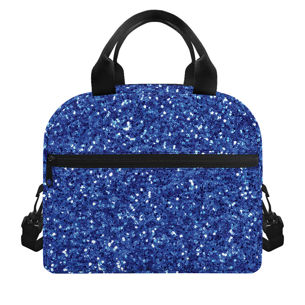 Blue (NOT Real) Glitter Print Insulated Lunch Bag