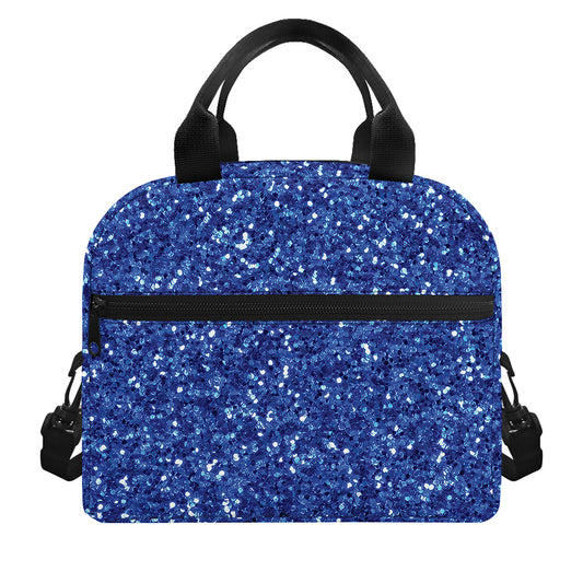 Blue (NOT Real) Glitter Print Insulated Lunch Bag