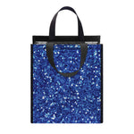 Blue (NOT Real) Glitter Print Insulated Lunch Tote