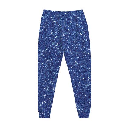 Blue (NOT Real) Glitter Print Jogger Pants