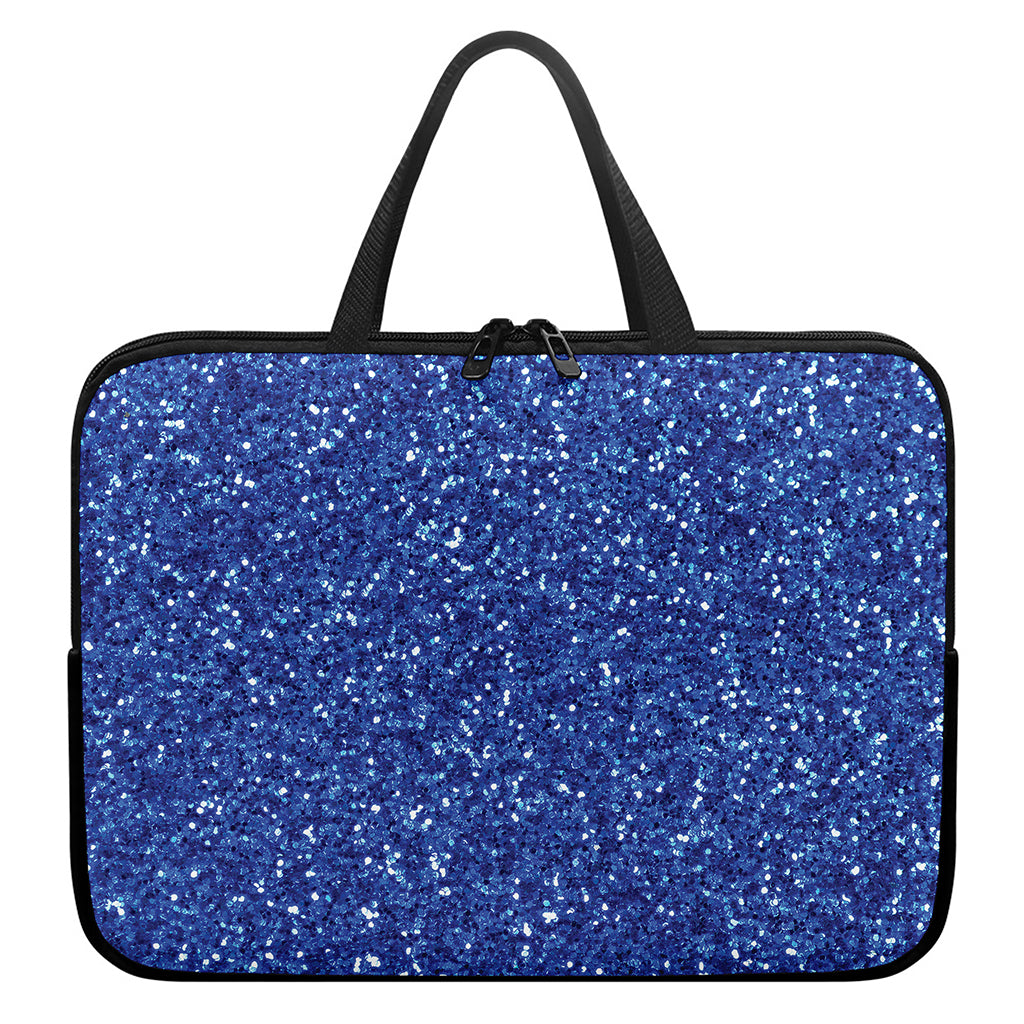 Blue (NOT Real) Glitter Print Laptop Sleeve With Handle