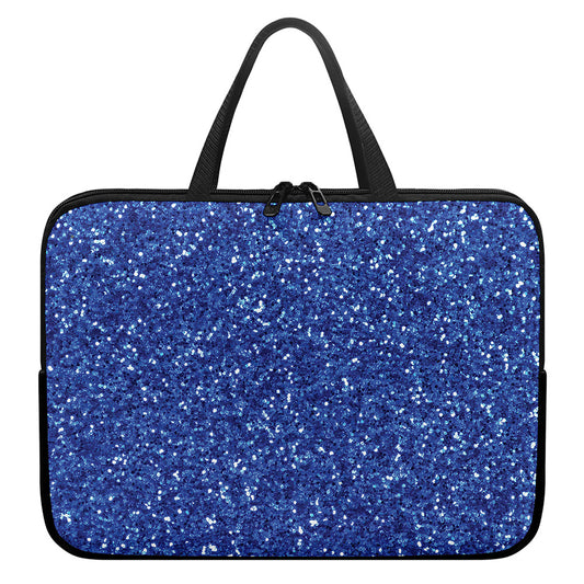 Blue (NOT Real) Glitter Print Laptop Sleeve With Handle