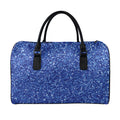 Blue (NOT Real) Glitter Print Leather Duffel Bag
