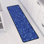 Blue (NOT Real) Glitter Print Long Kitchen Mat