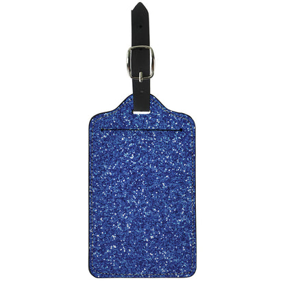 Blue (NOT Real) Glitter Print Luggage Tag