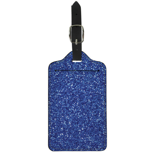Blue (NOT Real) Glitter Print Luggage Tag
