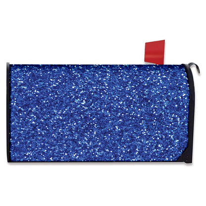 Blue (NOT Real) Glitter Print Mailbox Cover
