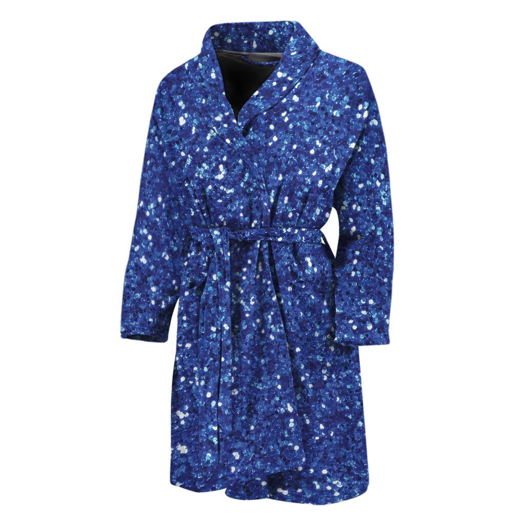 Blue (NOT Real) Glitter Print Men's Bathrobe